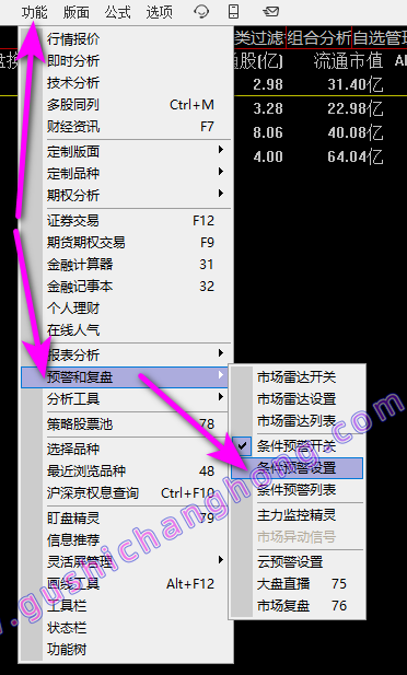通达信盘中条件预警