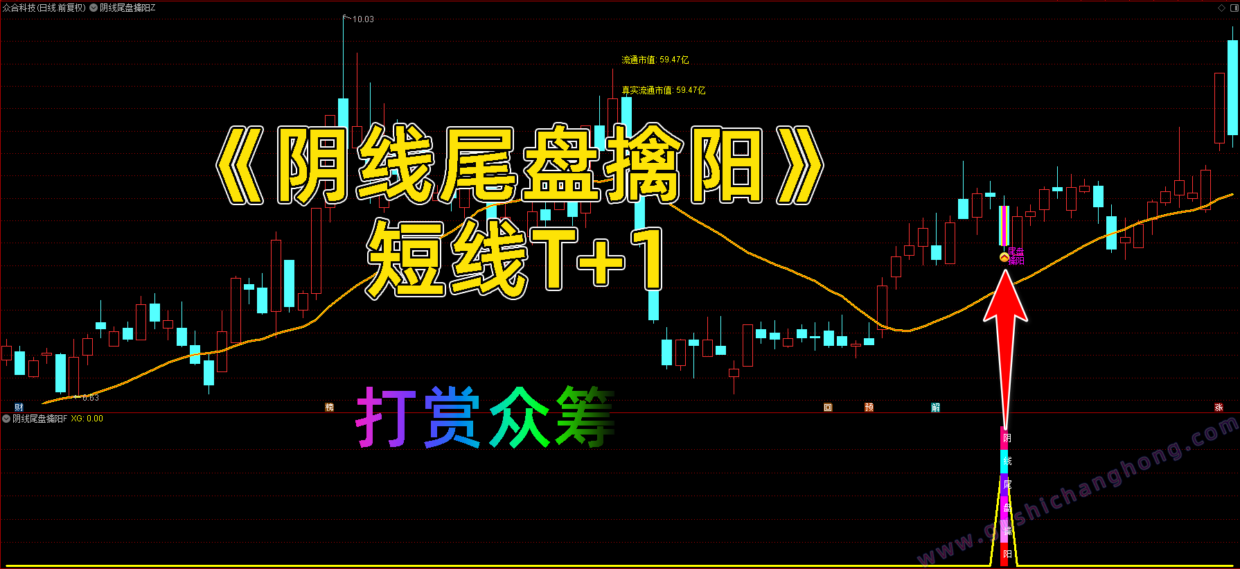 阴线尾盘擒阳指标