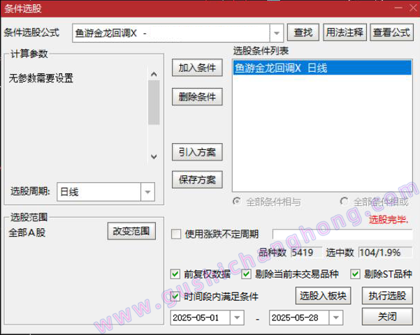 鱼游金龙回调买指标
