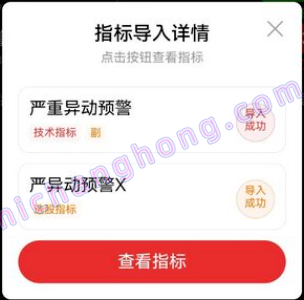 严重异动预警指标