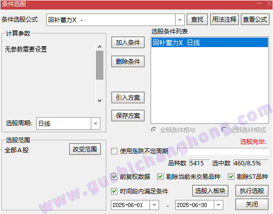 回补蓄力指标