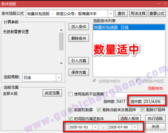 地量反包指标