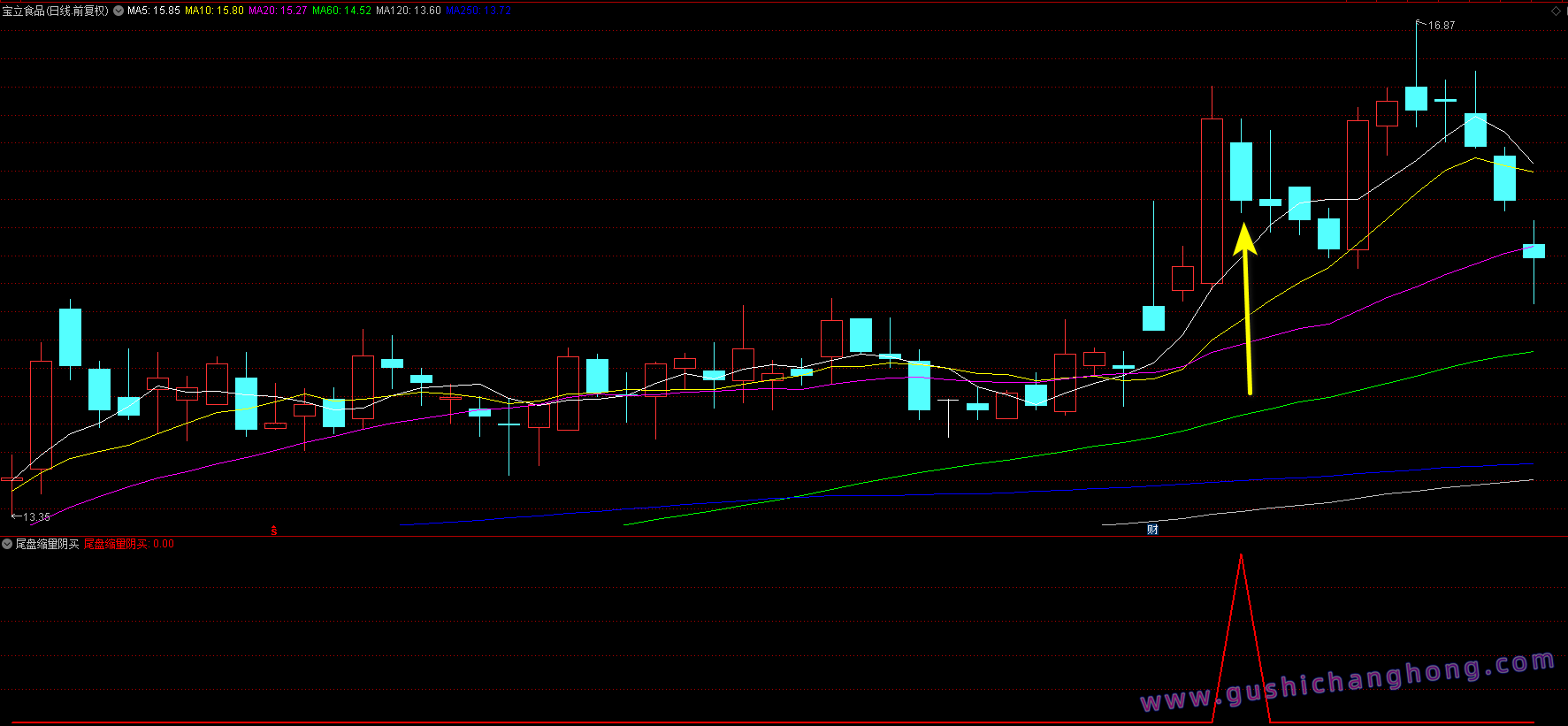 尾盘缩量阴买指标