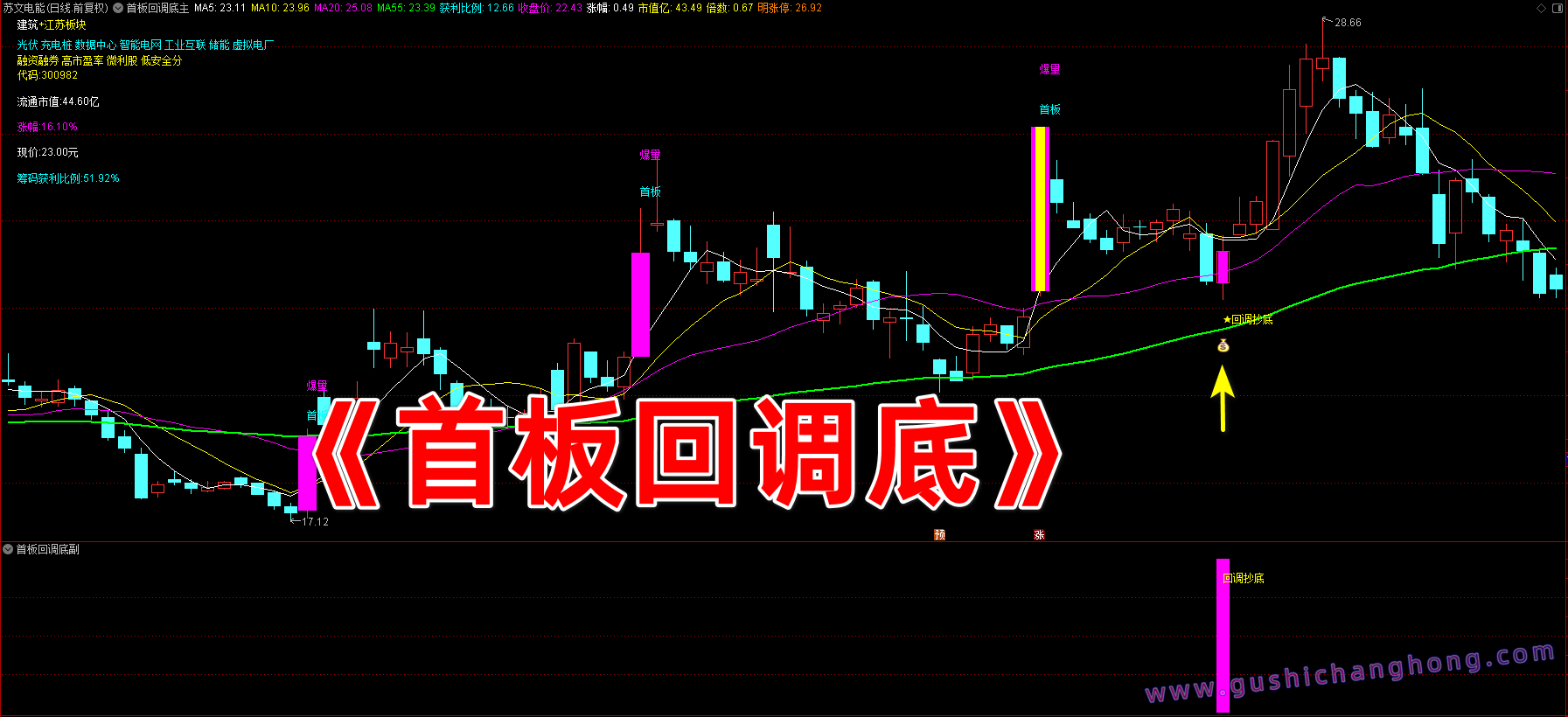 首板回调抄底指标